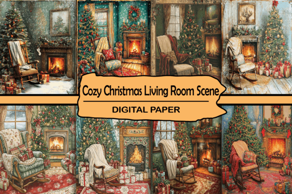 Download Cozy Christmas Living Room Scene - Premium Resources