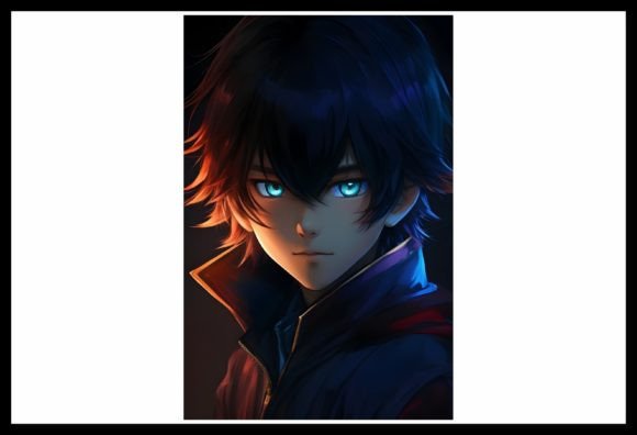 Download Dark Neon Anime Portrait - Dark Collection