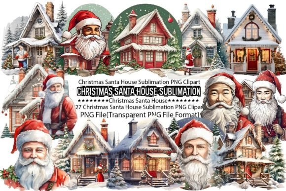 Download Christmas Santa House Sublimation Bundle - Premium Resources