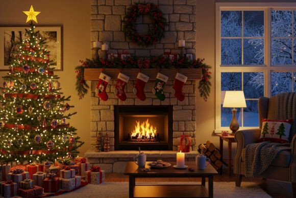 Download A Cozy Christmas Living Room with a Deco - Premium Resources